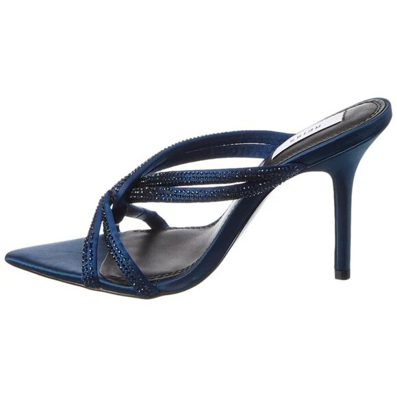 REISS Ritz Satin Mule Sandals in Blue Rhinestone Embellished Size EU 39 / US 8.5 - Picture 2 of 4